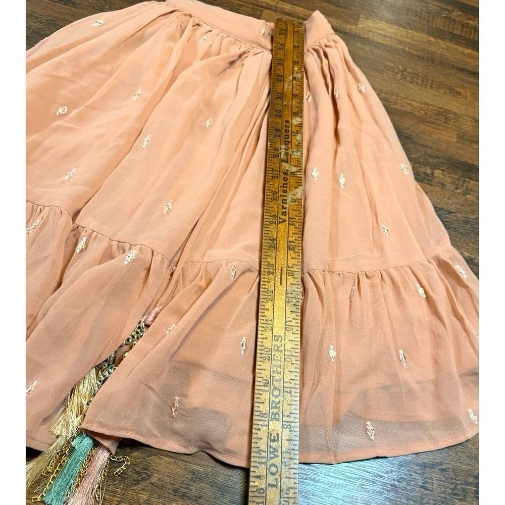 Girls Beaded Crop Top and Tiered Skirt Set size 6/7.  Photo Client closet piece